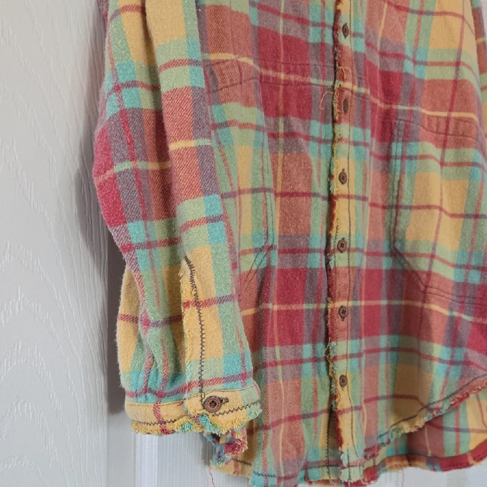 We The Free Summer Daydream Plaid Buttondown Oversized Size XS - Picture 4 of 6